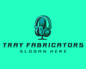 Headphone Microphone Recording logo design