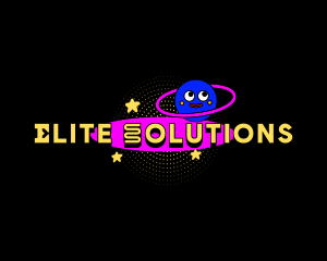 Saturn Mascot Planet Y2K Logo