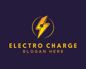 Electric Plug Lightning logo design