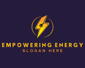 Electric Plug Lightning logo design