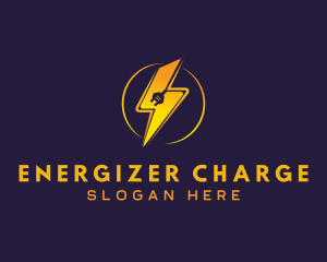 Electric Plug Lightning logo design