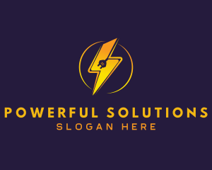 Electric Plug Lightning logo design