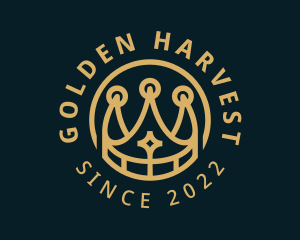 Golden Premium Crown logo design