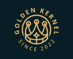 Golden Premium Crown logo design