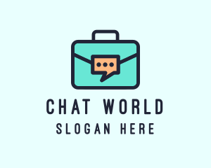 Business Briefcase Chat logo design