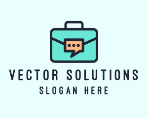 Business Briefcase Chat logo design