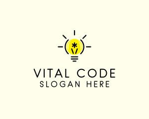 Light Bulb Coding logo design