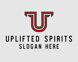 Red Modern Letter U  logo design