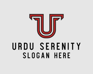 Red Modern Letter U  logo design