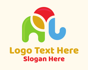 Colorful Elephant Kindergarten Logo