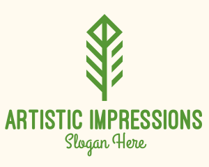 Green Flower Stalk logo design