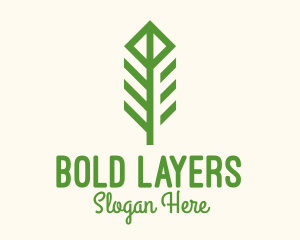 Green Flower Stalk logo design