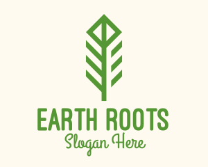 Green Flower Stalk logo design