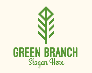 Green Flower Stalk logo design