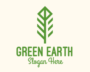 Green Flower Stalk logo design