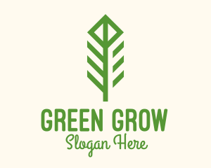 Green Flower Stalk logo design