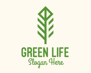 Green Flower Stalk logo design