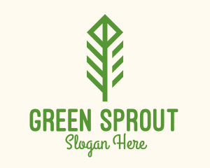 Green Flower Stalk logo design