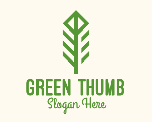 Green Flower Stalk logo design