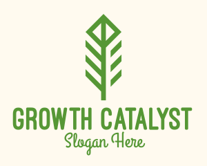 Green Flower Stalk logo design