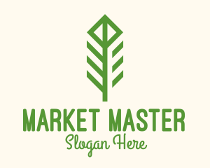 Green Flower Stalk logo design