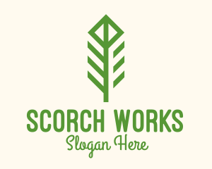 Green Flower Stalk logo design