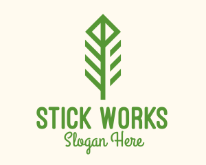 Green Flower Stalk logo design