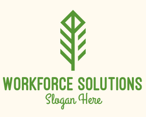 Green Flower Stalk logo design