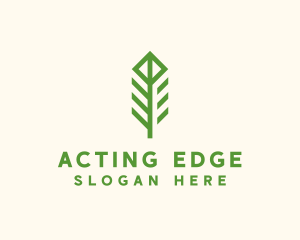 Green Flower Stalk logo design