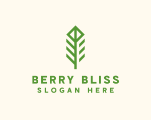 Green Flower Stalk logo design