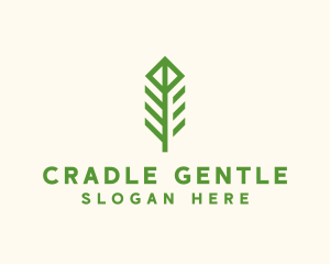 Green Flower Stalk logo design