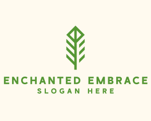 Green Flower Stalk logo design