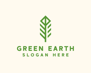 Green Flower Stalk logo design