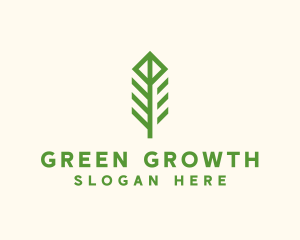 Green Flower Stalk logo design