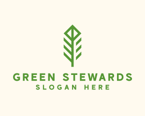 Green Flower Stalk logo design