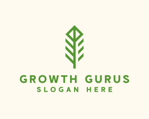 Green Flower Stalk logo design