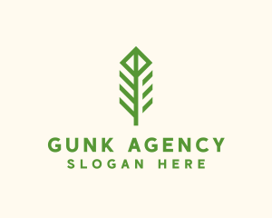 Green Flower Stalk logo design