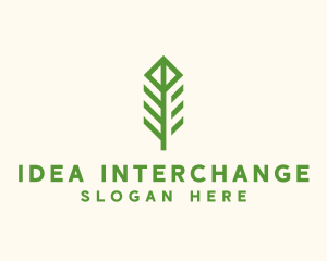 Green Flower Stalk logo design