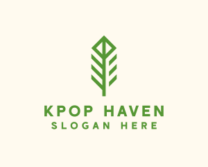 Green Flower Stalk logo design