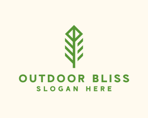 Green Flower Stalk logo design