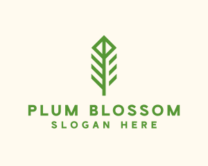 Green Flower Stalk logo design