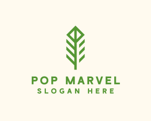 Green Flower Stalk logo design