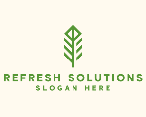 Green Flower Stalk logo design