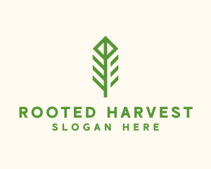 Green Flower Stalk logo design