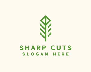 Green Flower Stalk logo design