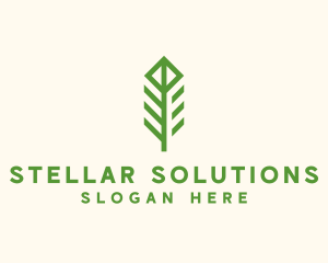 Green Flower Stalk logo design