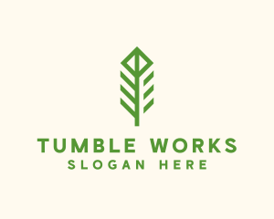 Green Flower Stalk logo design