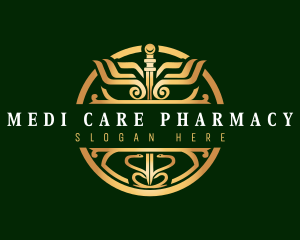 Pharmacy Medical Caduceus logo design