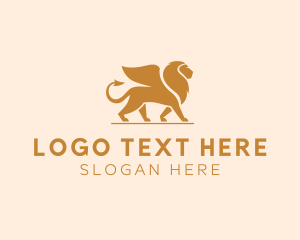 Mortgage - Golden Winged Lion logo design