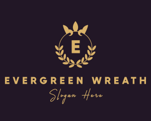 Gold Crown Wreath logo design